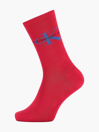 Calvin Klein Táskák & Kiegészítők HU897945 | Calvin Klein Logo Rib Crew Férfi Zokni Piros
